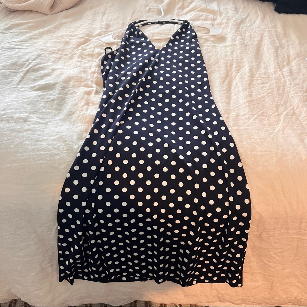Ralph Lauren navy and White Polka Dot halter Dress